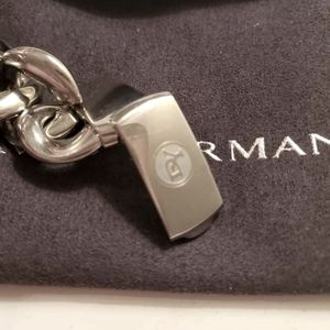 David Yurman Albion Stainless Steel Black face quartz watch with diamonds